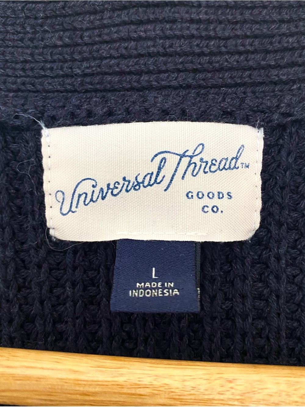 Classic Blue Knit Button-Front Vest Sweater - 100% cotton - Preppy Collegiate - Picture 5 of 8